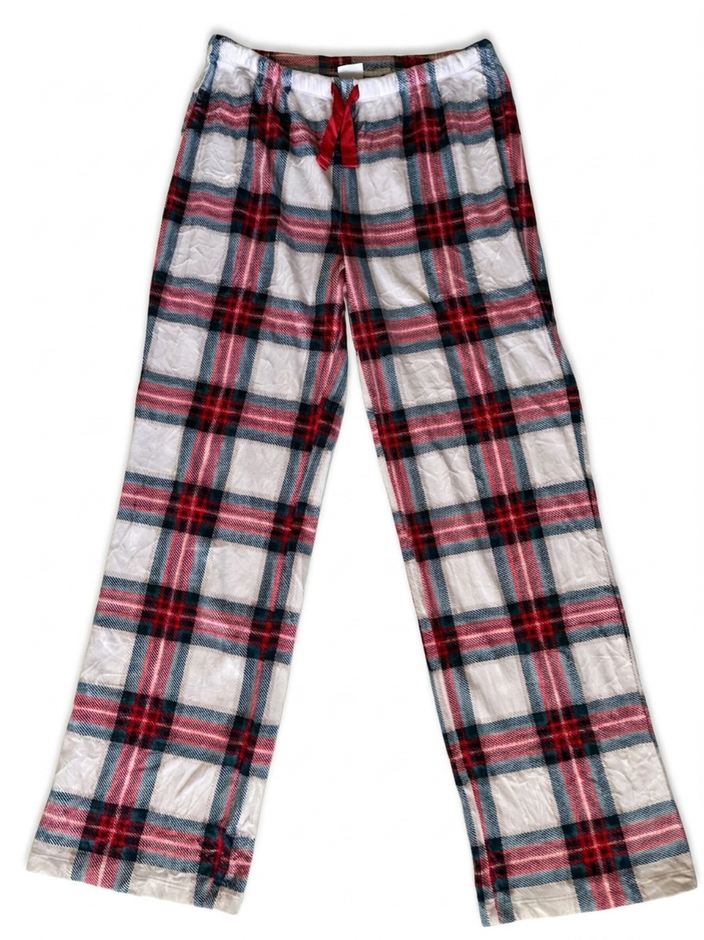 Plaid Knit Leggings in Red, Black & White